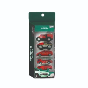 Kit Veículos Die-cast Zippy 5 Peças 22cm Rodas Livres Caixa Litografada Ref 11115