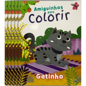 Livro Infantil Colorir Amiguinhos Para Colorir: Gatinho