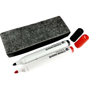 Apagador Quadro Branco Vmp C/2 Marcadores Vrm/pt