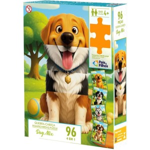 Quebra-cabeca Cartonado Dog Mix 96 Pecas