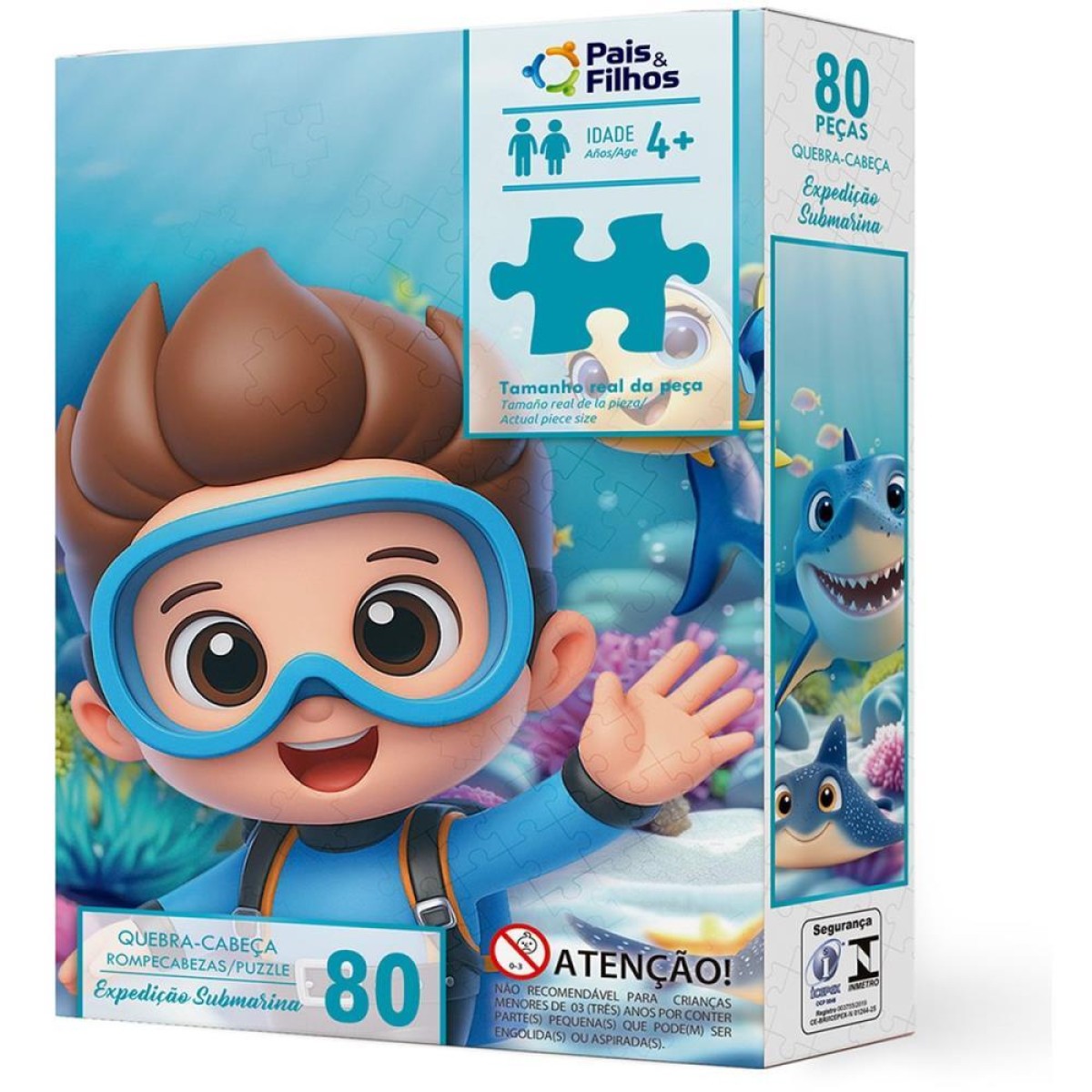 Quebra-cabeca Cartonado Expedicao Submarina 80 Pecas