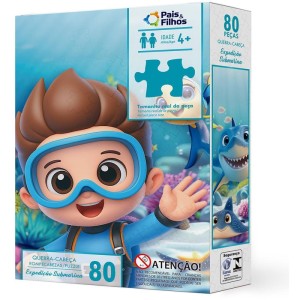 Quebra-cabeca Cartonado Expedicao Submarina 80 Pecas