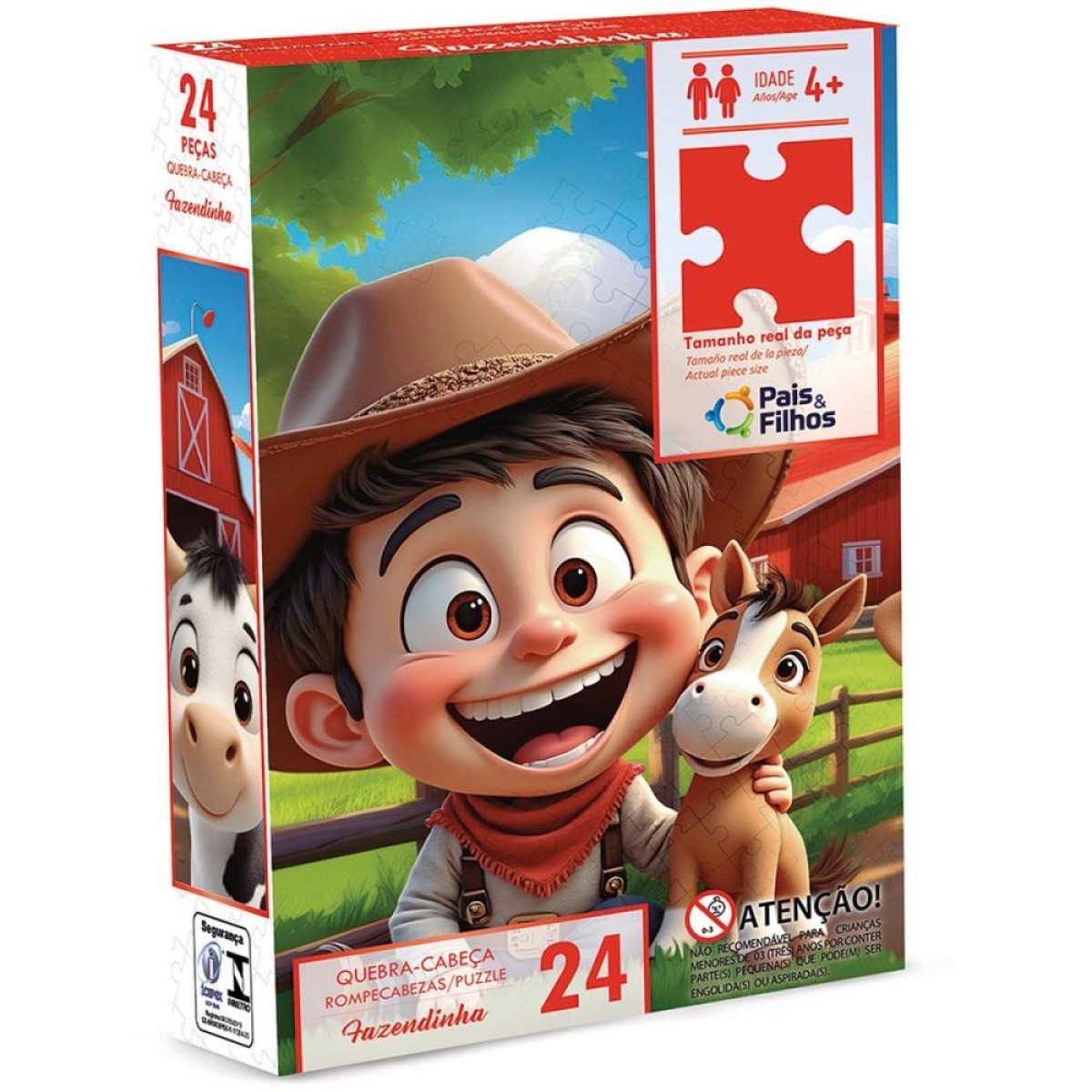 Quebra-cabeca Cartonado Fazendinha 24 Pecas