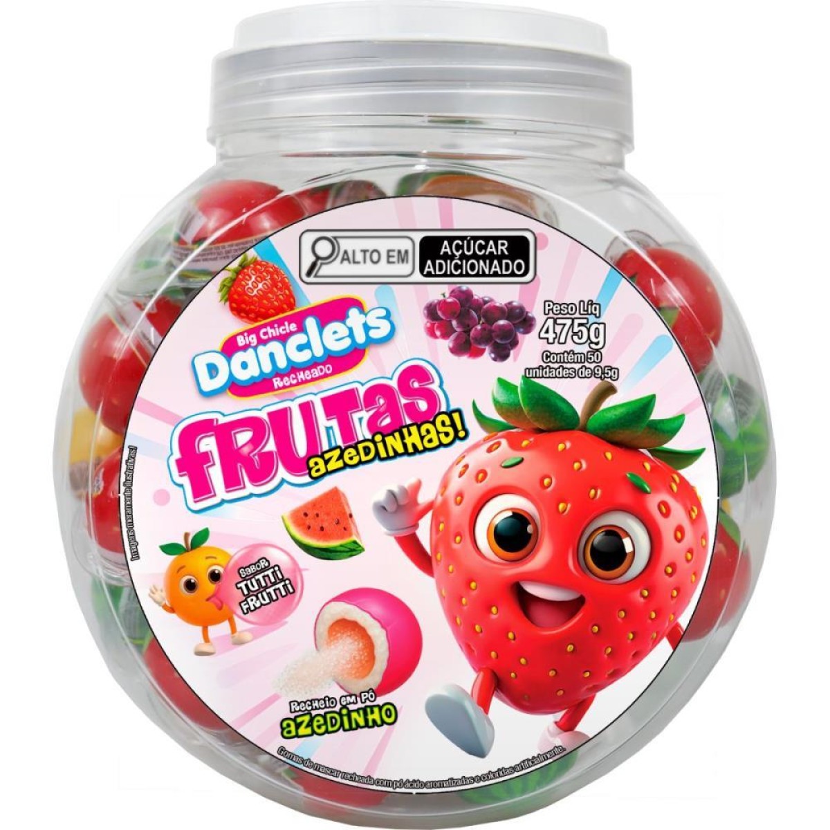 Doce Danclets Frutas C/recheio (s)