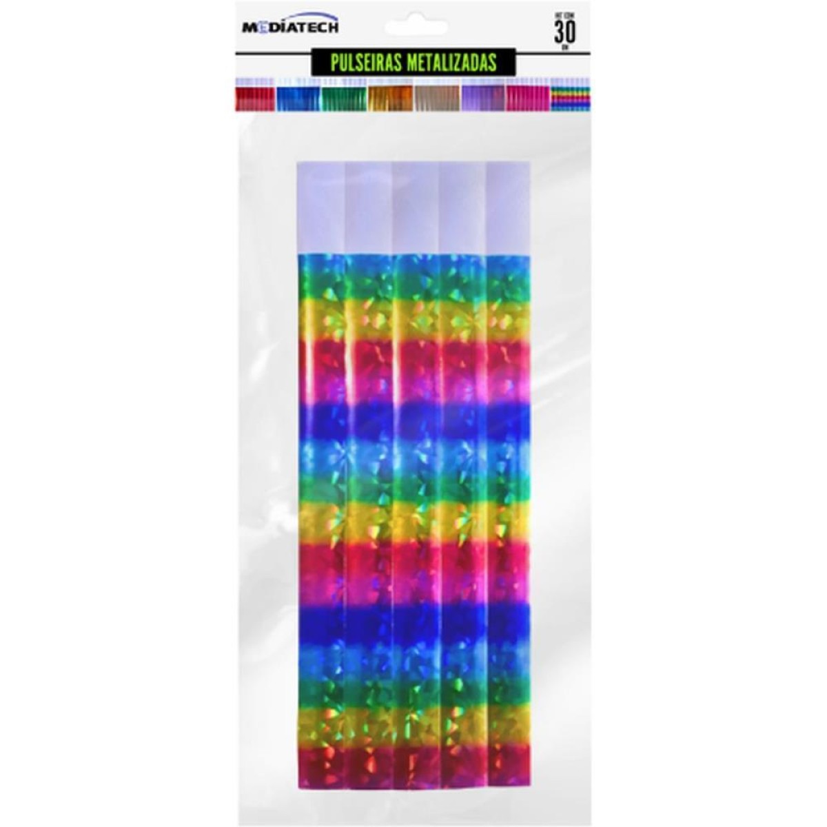 Pulseira Identificacao Hband Rainbow Holograf.metaliz