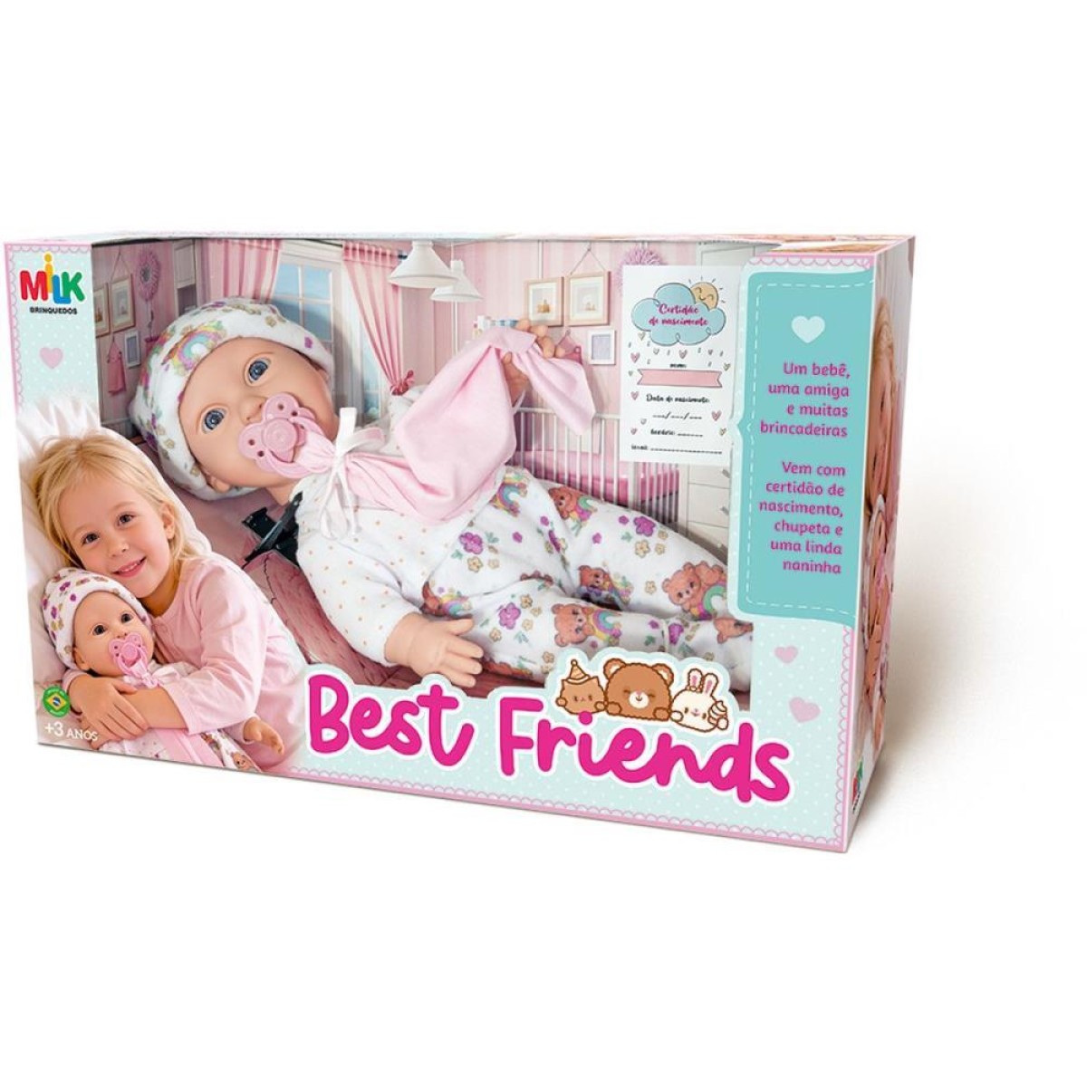Boneca Best Friend C/naninha 34cm