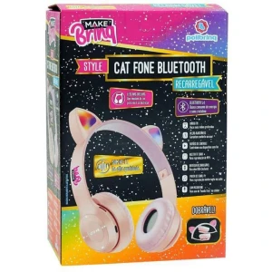 Fone De Ouvido Bluetooth Make Brinq Cat Dobravel C/luz/microfone