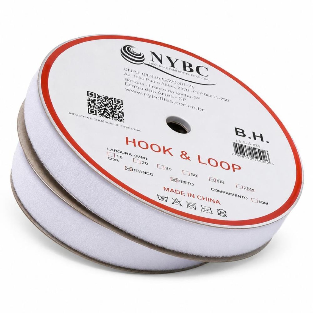 Velcro 25mm Branco C/25mt