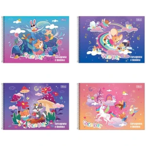 Caderno Desenho Univ Capa Dura Spice Kids Fem. 80fls Espiral
