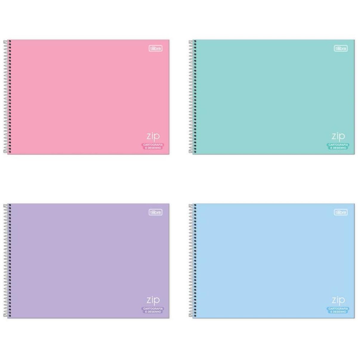 Caderno Desenho Univ Capa Dura Zip Colors 80fls Espiral