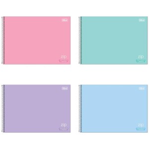 Caderno Desenho Univ Capa Dura Zip Colors 80fls Espiral
