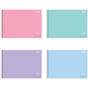 Caderno Desenho Univ Capa Dura Zip Colors 80fls Espiral