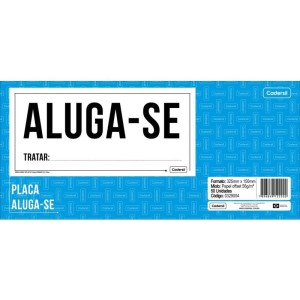 Placa De Sinalizacao Aluga-se 15x32,5cm