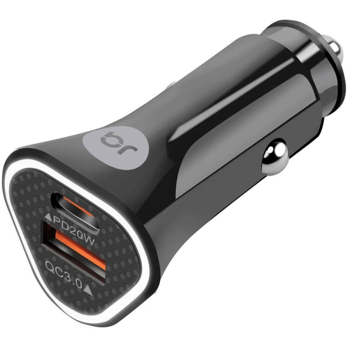 Carregador Veicular 2 Entrada Usb-qc/c 38w