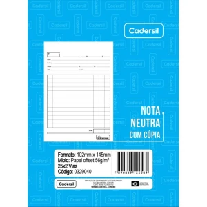 Impresso Talao Nota Neutra 1/32 25x2 102x145