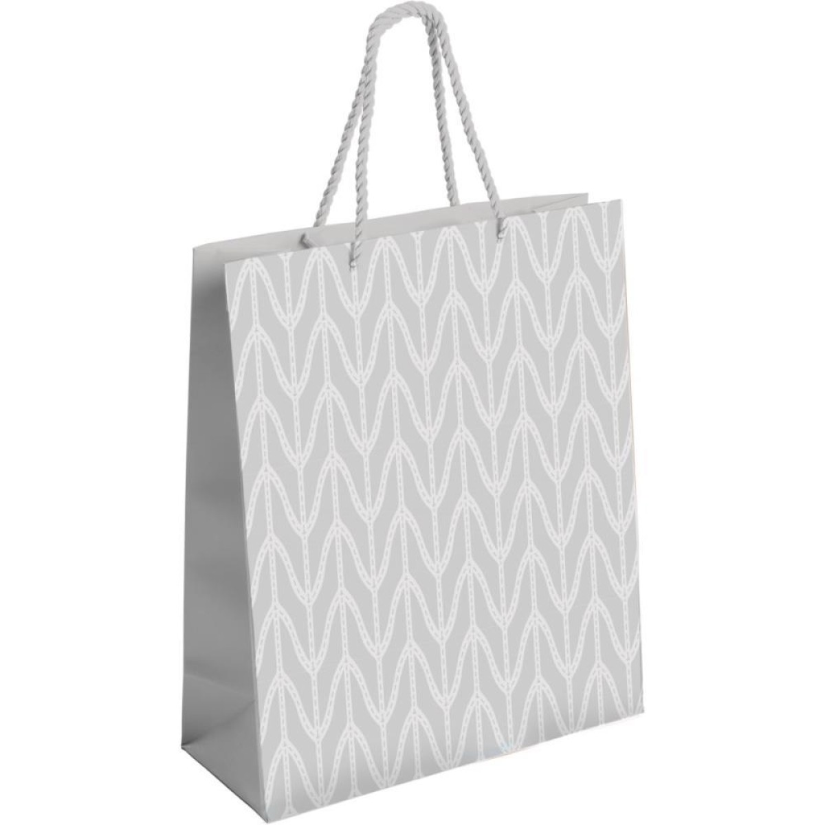 Sacola Para Presente Decorada Prata C/relevo G 38x34x15cm