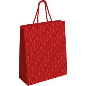 Sacola Para Presente Decorada Vermelho Premium C/relevo M 31