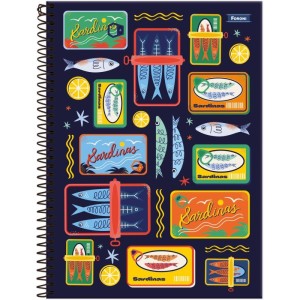 Caderno 01x1 Capa Dura Mid Masculino 80fls.
