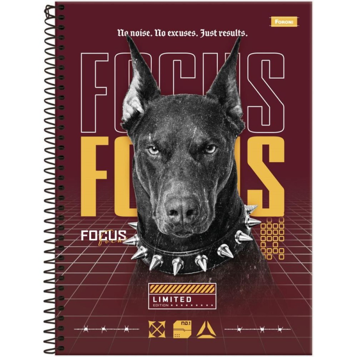 Caderno 10x1 Capa Dura Hard Dog 160fls.