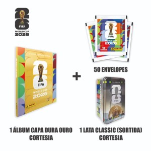 Copa Panini 2026 Figurinhas Com álbum Capa Dura Ouro Cortesia + Lata Classico