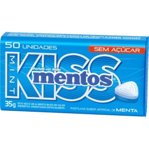 Bala Mentos Kiss Menta S/acucar 35g
