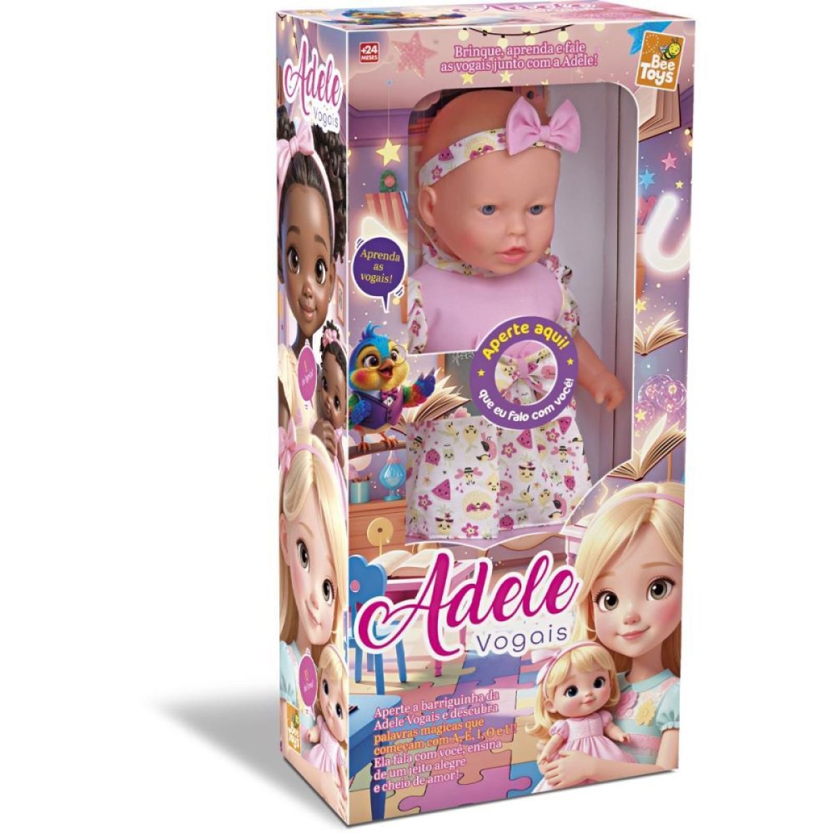 Boneca Com Mecanismo Adele Vogais Branca C/frases 4