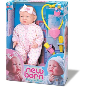 Boneca New Born Brincar De Dodoi Rosa