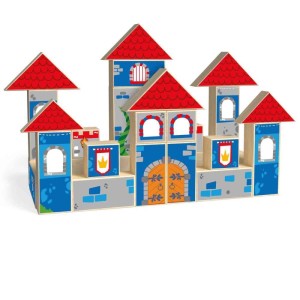 Brinquedo Para Montar Castelo Medieval Madeira 30pcs