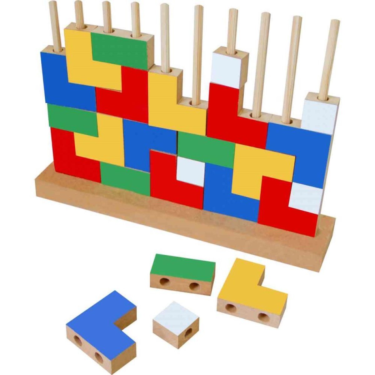 Brinquedo Pedagogico Madeira Blocos De Encaixe 25pcs