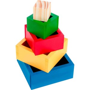 Brinquedo Pedagogico Madeira Caixas Coloridas Mdf 5pcs