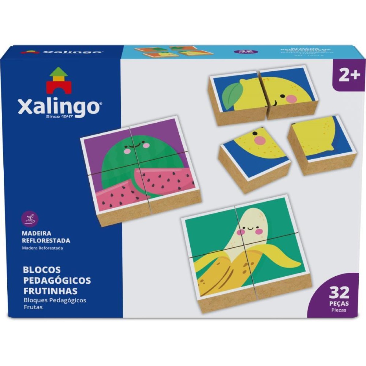 Brinquedo Pedagogico Madeira Frutinhas 32pcs