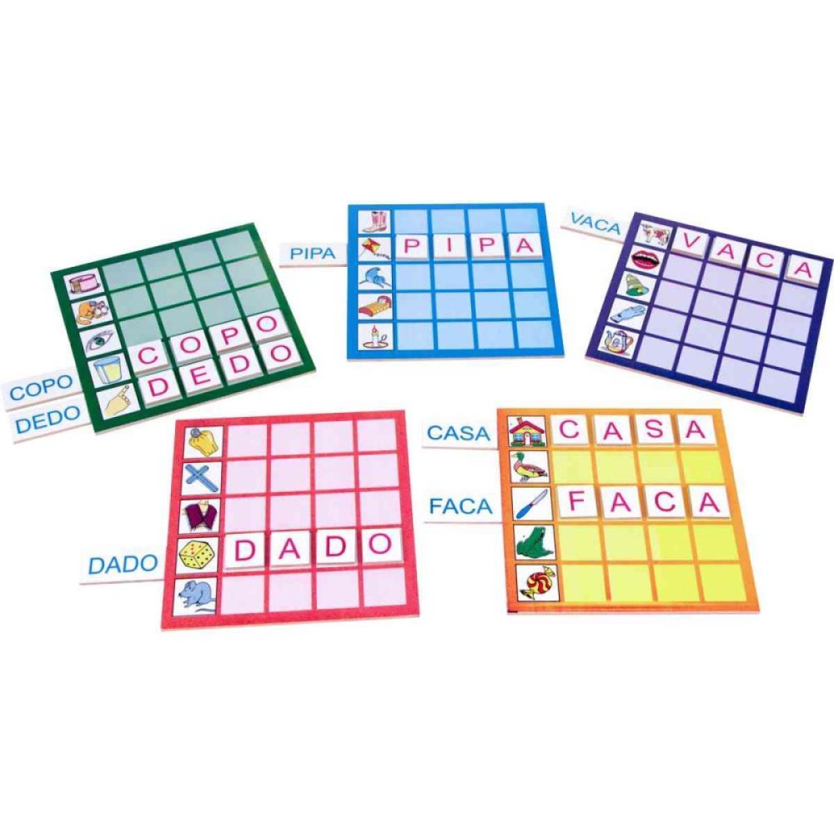 Brinquedo Pedagogico Madeira Loto Leitura 130pcs