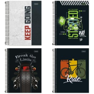 Caderno 01x1 Capa Dura Flip College Masculino 80fls.