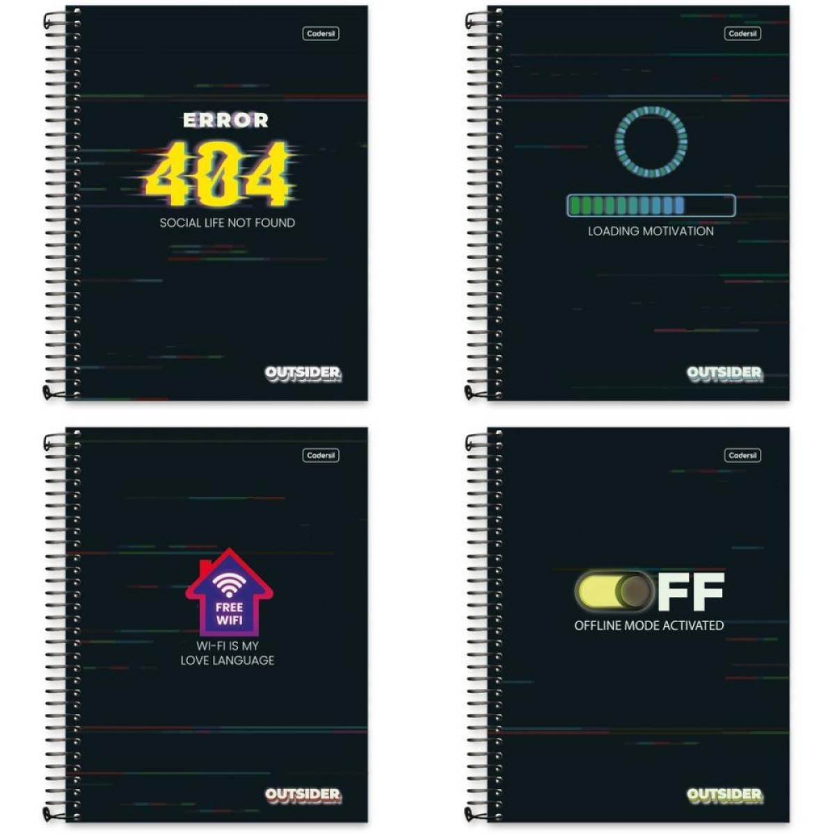 Caderno 01x1 Capa Dura Outsider 80fls.