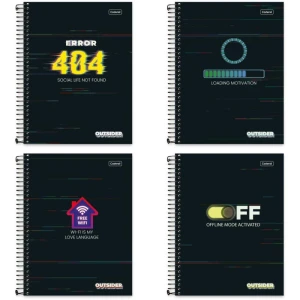 Caderno 01x1 Capa Dura Outsider 80fls.