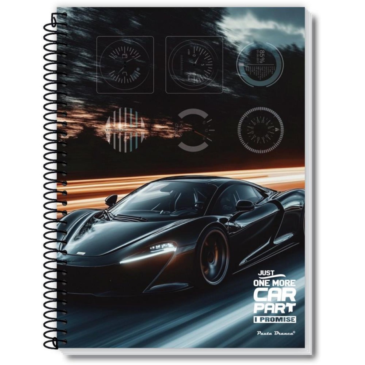 Caderno 01x1 Capa Dura Top Cars 80fls