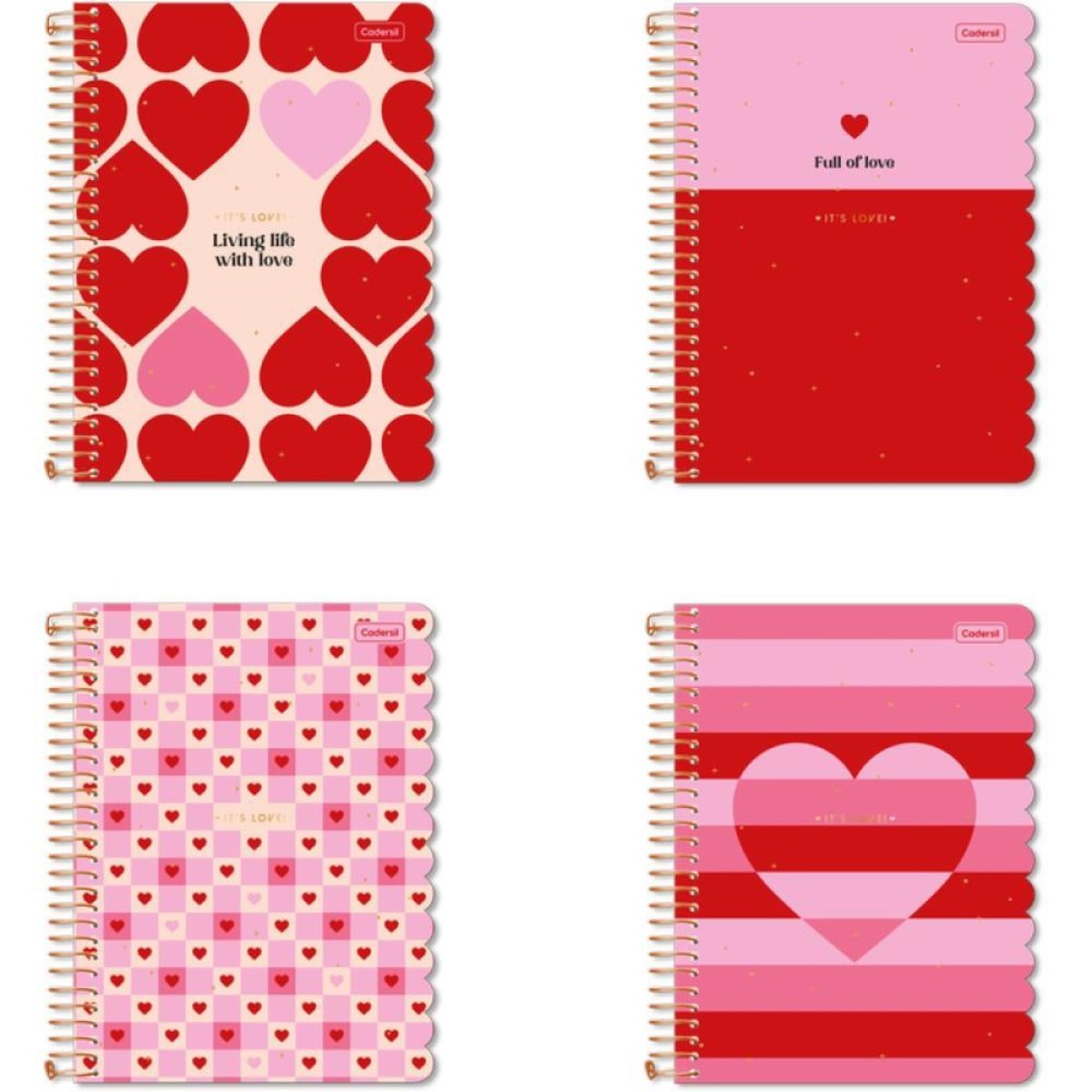 Caderno 01x1 Cp.dura Colegial Its Love C/pingente 80fls (s)