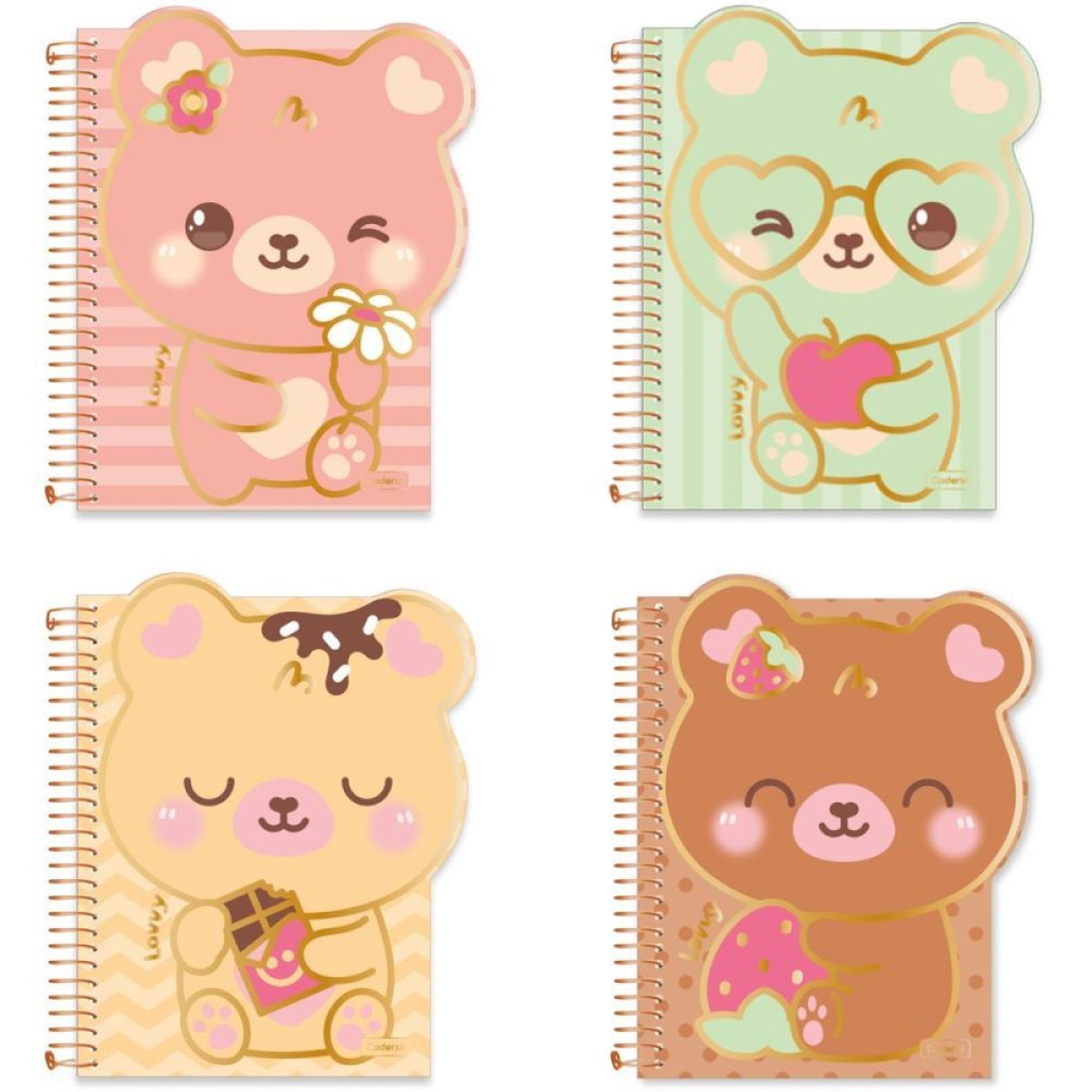 Caderno 01x1 Cp.dura Colegial Lovvy 3d Capa Cartao 80fls (s)