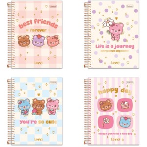 Caderno 01x1 Cp.dura Colegial Lovvy C/pin Colecion. 80fl.(s)