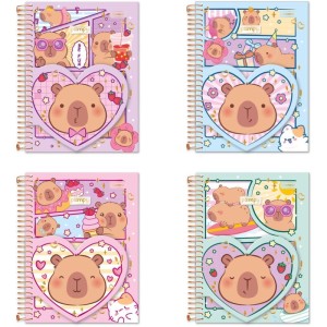 Caderno 01x1 Cp.dura Colegial Pampy C/bloco Coracao 80fls (s