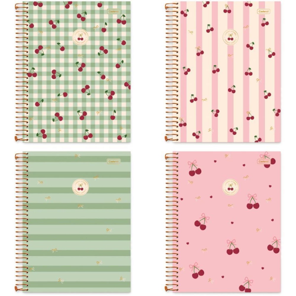 Caderno 10x1 Capa Dura Cherry Lovers 160fls.