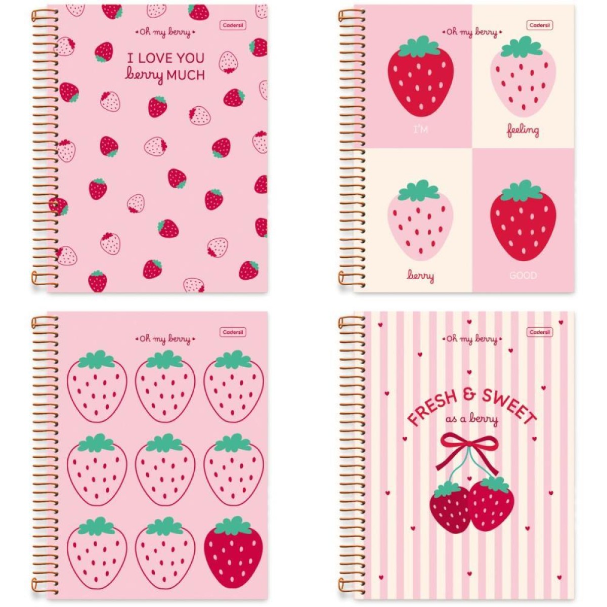 Caderno 10x1 Capa Dura Oh My Berry 160fls.