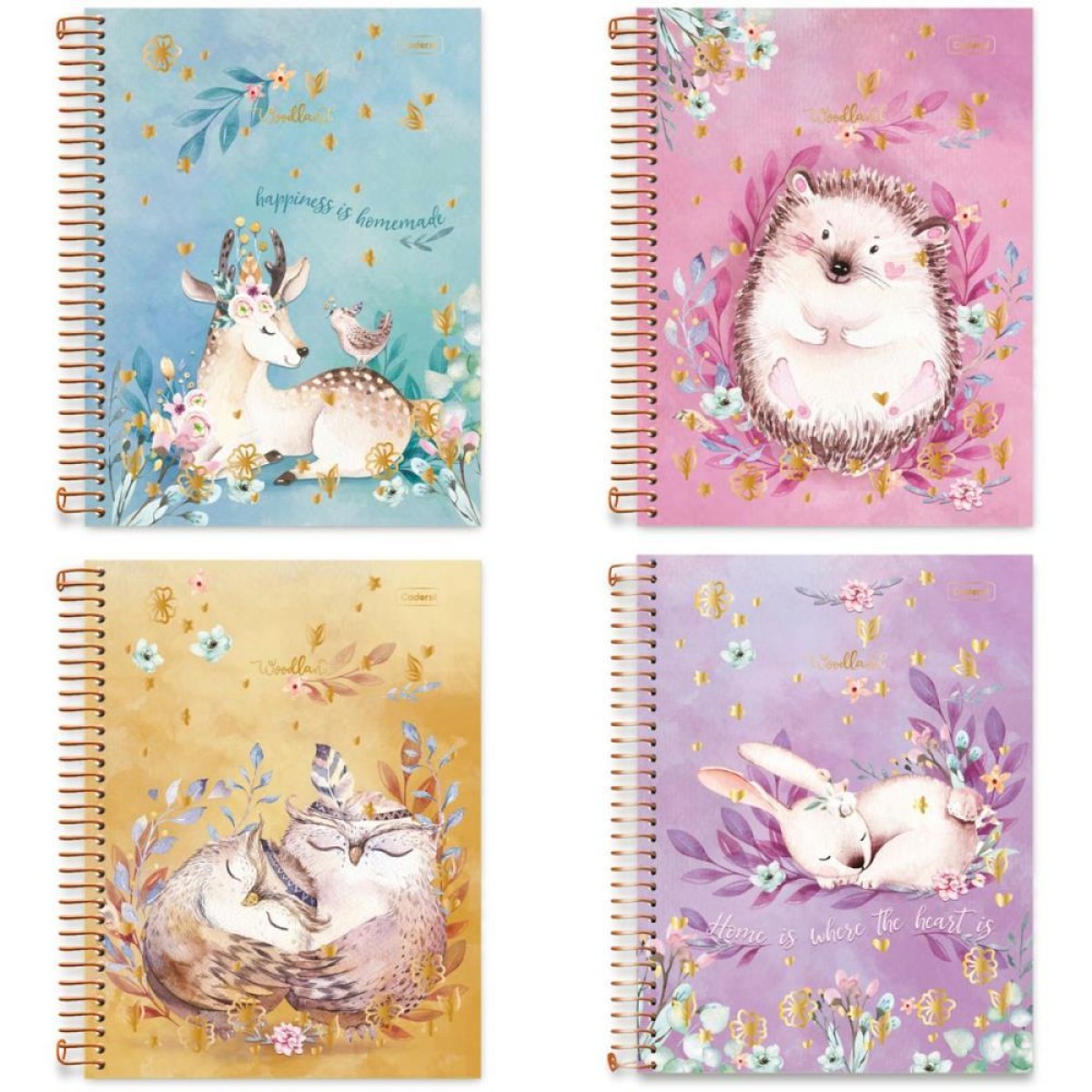 Caderno 10x1 Capa Dura Woodland 160fls.