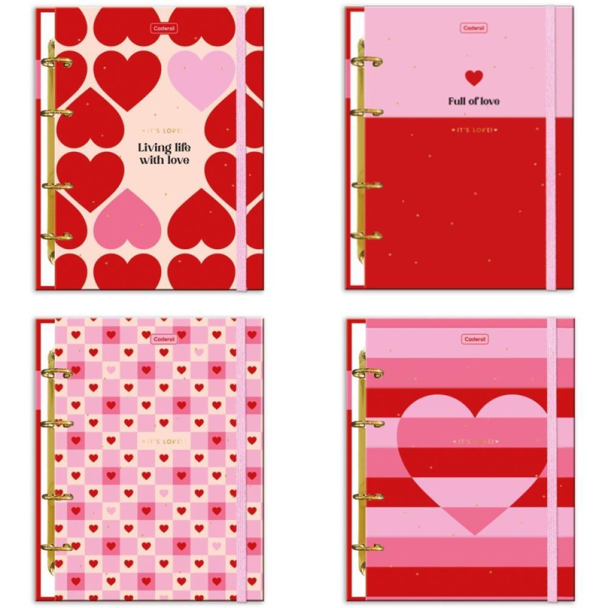 Caderno Argolado Its Love C/elas+4capas (s)