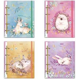 Caderno Argolado Woodland Elas+fichas+div.80f(s
