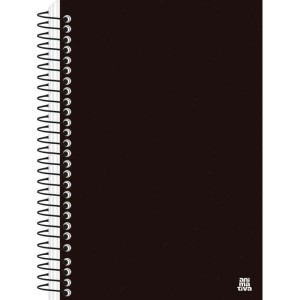 Caderno Espiral 1/4 Capa Dura Kbom Black 140f.
