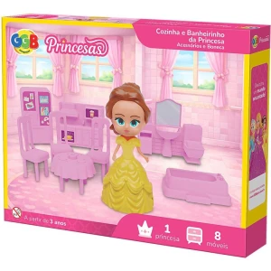 Casinha De Boneca Cozinha E Banheiro Da Princesa