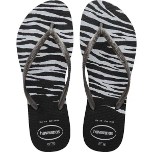 Chinelo Havaianas Feminino Slim Animals 37/8 Preto/prata