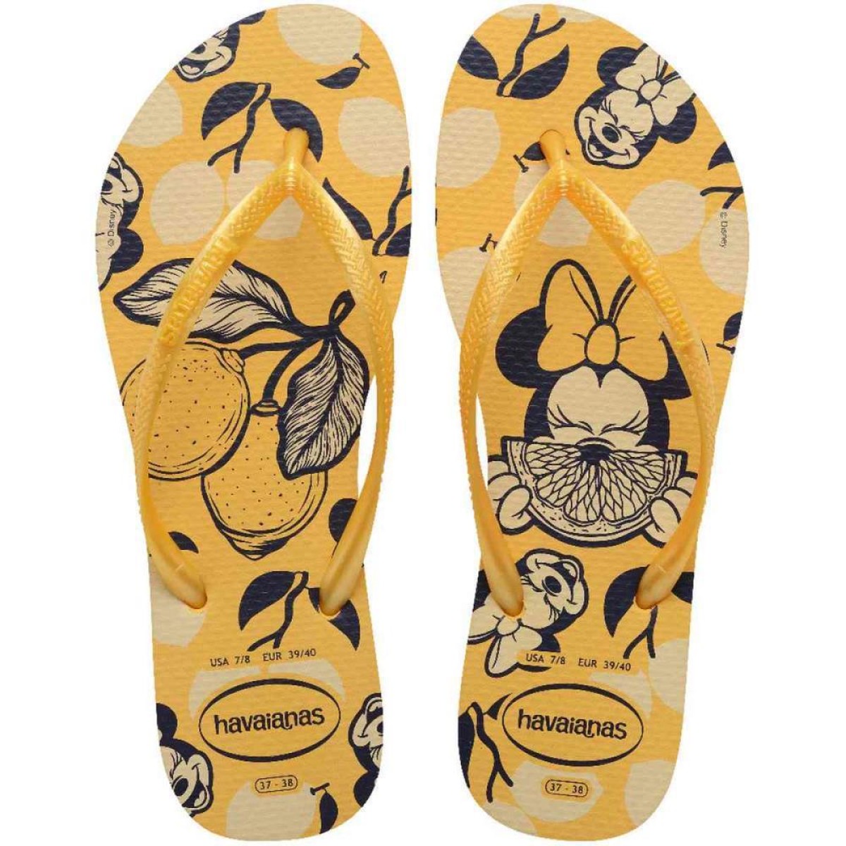 Chinelo Havaianas Feminino Slim Disney 39/0 Amarelo Caja