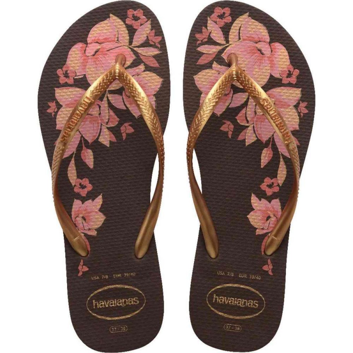 Chinelo Havaianas Feminino Slim Organic 39/0 Cafe